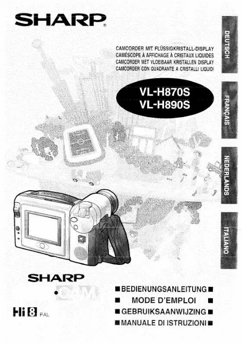 Mode d'emploi SHARP VL-H870S/H890S