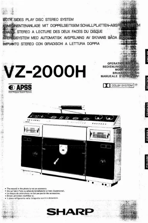 Mode d'emploi SHARP VZ-2000H
