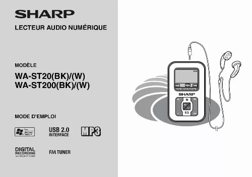 Mode d'emploi SHARP WA-ST20/ST200