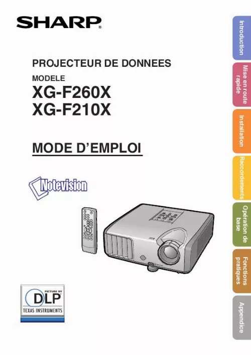 Mode d'emploi SHARP XG-F260X