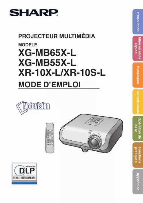 Mode d'emploi SHARP XG-MB65XL/55X-L/XR-10X-L/S-L