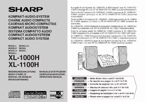 Mode d'emploi SHARP XL-1000H/1100H