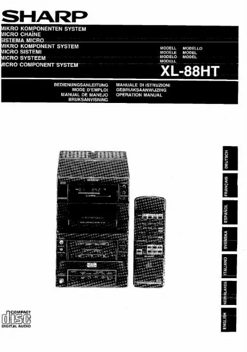 Mode d'emploi SHARP XL-88HT