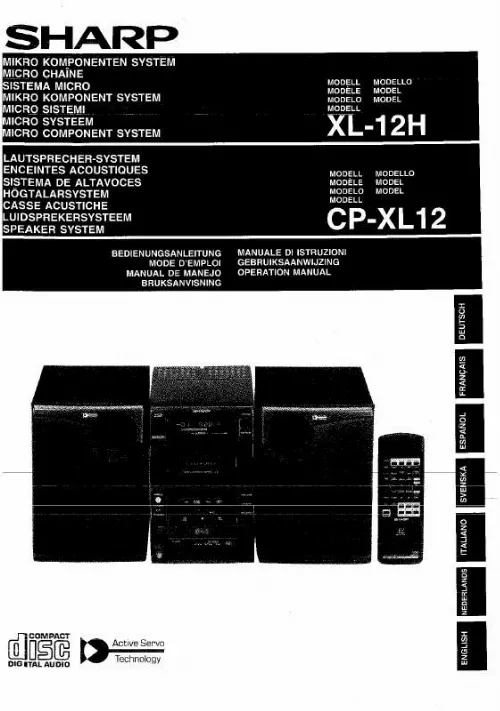 Mode d'emploi SHARP XL/CPXL-12/H