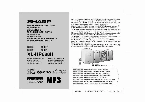 Mode d'emploi SHARP XL-HP888H