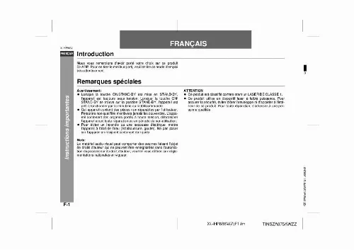 Mode d'emploi SHARP XL-HP888V