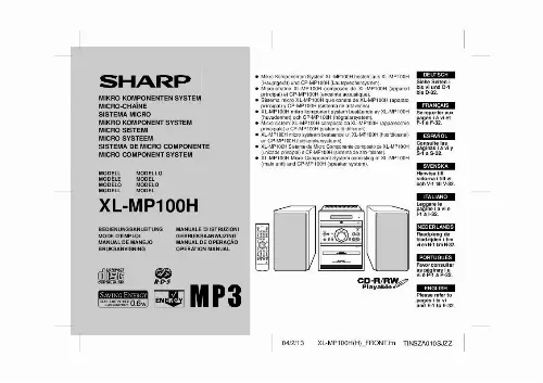Mode d'emploi SHARP XL-MP100H