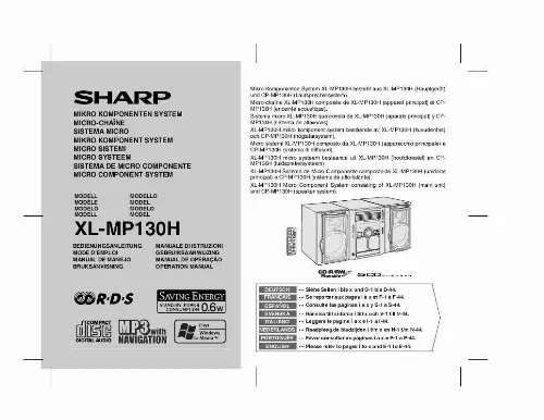 Mode d'emploi SHARP XL-MP130H