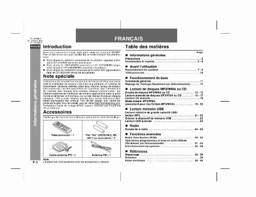 Mode d'emploi SHARP XL-UH240H/UH2440H