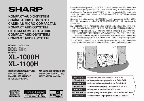 Mode d'emploi SHARP XL-1000H