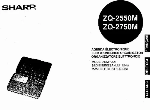 Mode d'emploi SHARP ZQ-2550M