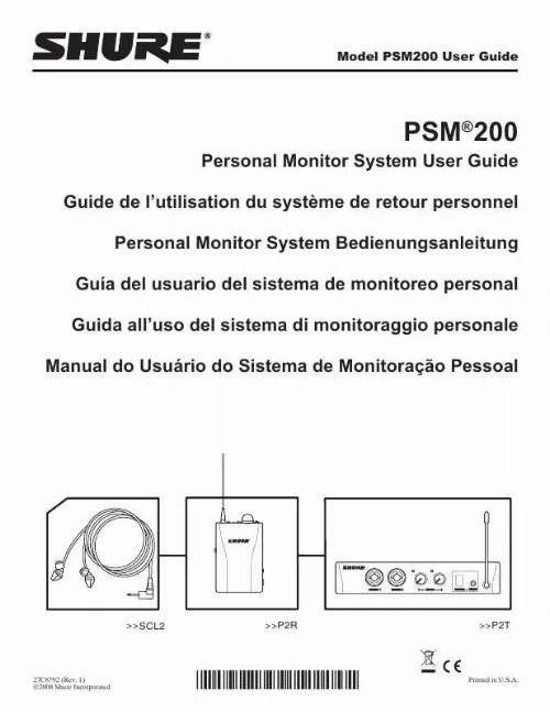 Mode d'emploi SHURE PSM200