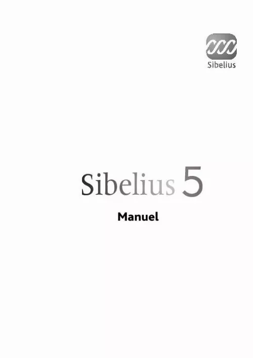 Mode d'emploi SIBELIUS SIBELIUS 5.1