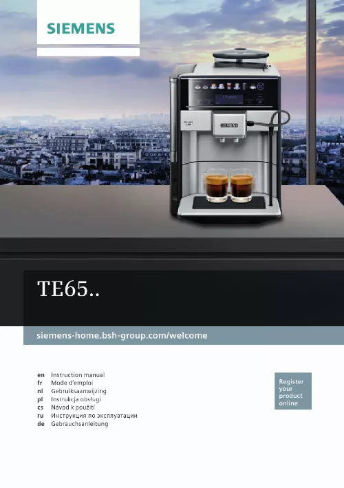 Mode d'emploi SIEMENS EQ.6 PLUS S500 ESPRESSO TE655319RW