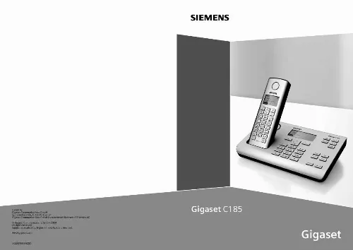 Mode d'emploi SIEMENS GIGASET C185