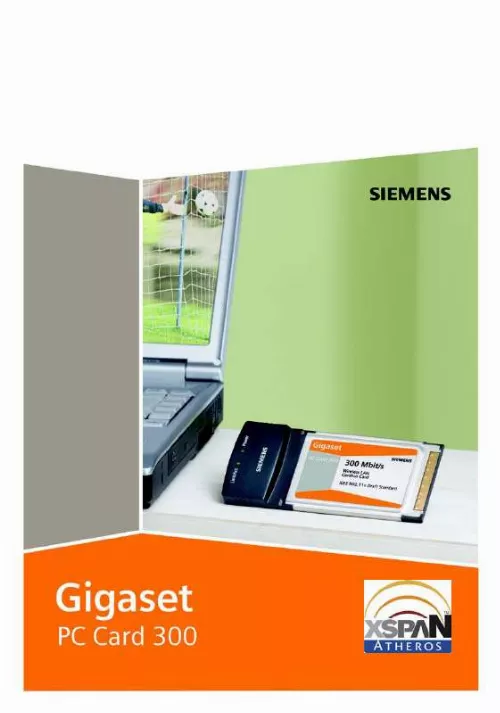 Mode d'emploi SIEMENS GIGASET PC CARD 300