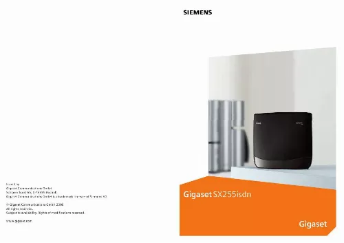 Mode d'emploi SIEMENS GIGASET SX255ISDN