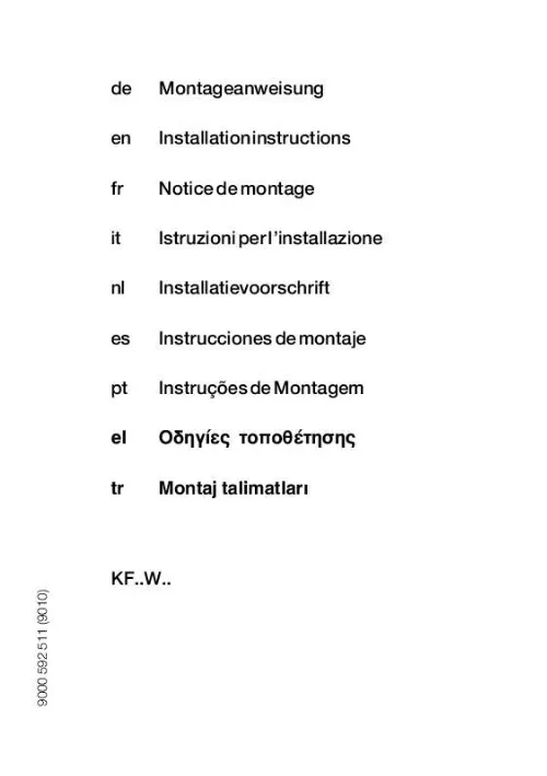 Mode d'emploi SIEMENS KF18WA40IE/02