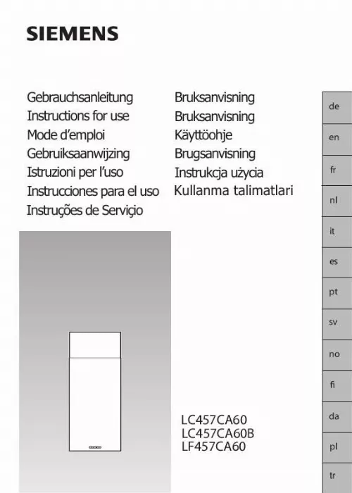 Mode d'emploi SIEMENS LC457CA60/02