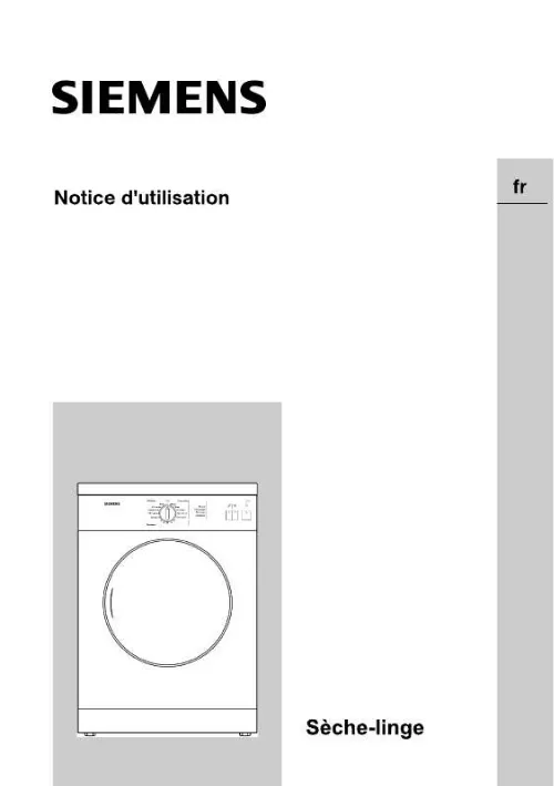 Mode d'emploi SIEMENS WTXL1100