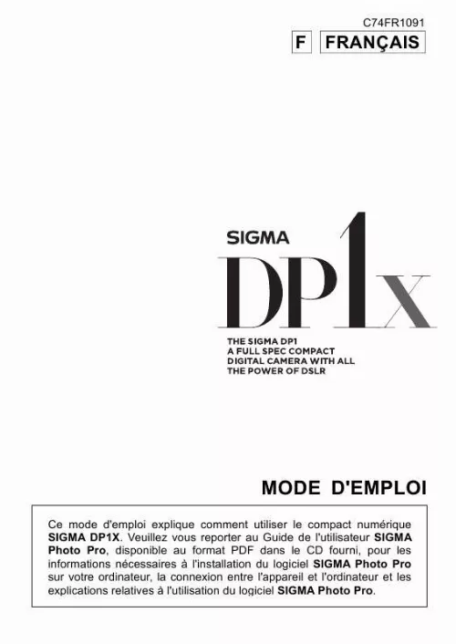 Mode d'emploi SIGMA DP1X