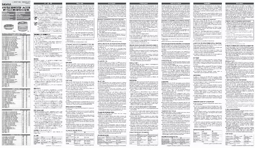 Mode d'emploi SIGMA TELECONVERTISSEUR 2X