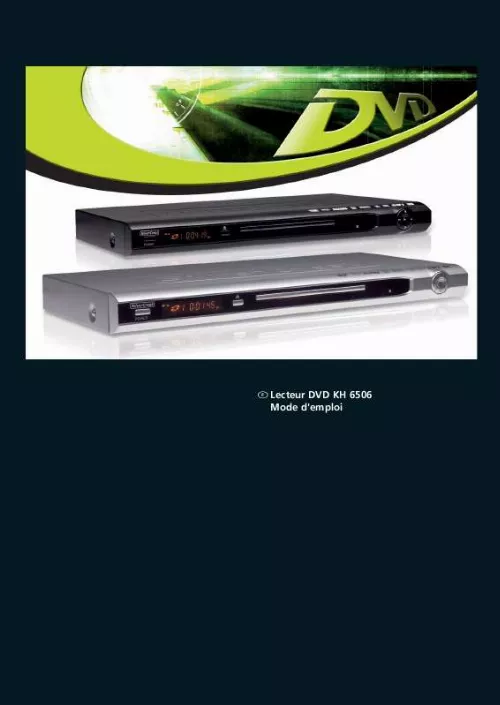 Mode d'emploi SILVERCREST KH 6506 DVD-PLAYER