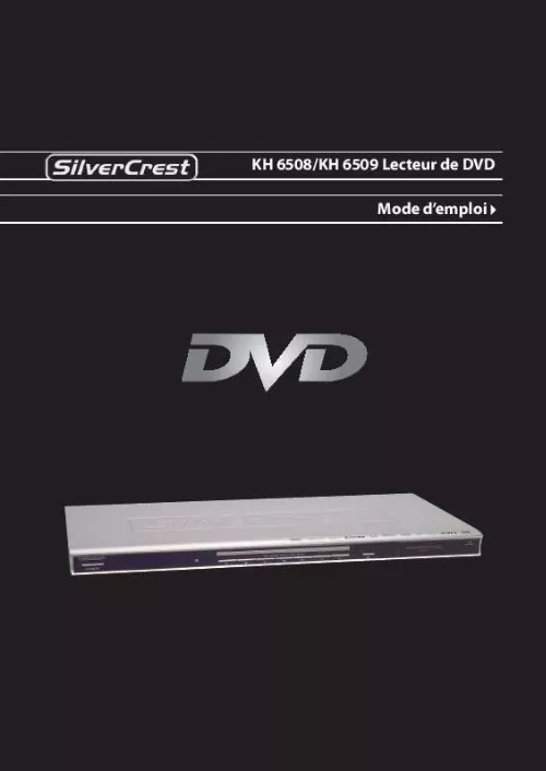 Mode d'emploi SILVERCREST KH 6508 DVD-PLAYER