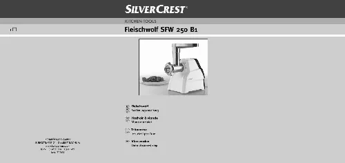 Mode d'emploi SILVERCREST SFW 250 B1