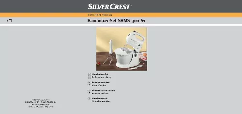 Mode d'emploi SILVERCREST SHMS 300 A1 HAND MIXER SET