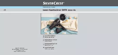 Mode d'emploi SILVERCREST SHTR 2200 A1 IONIC HAIRDRYER