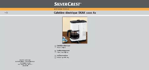 Mode d'emploi SILVERCREST SKAK 1000 A1 COFFEE MAKER