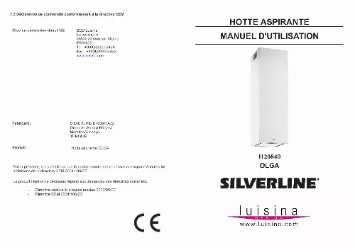 Mode d'emploi SILVERLINE H20840 015