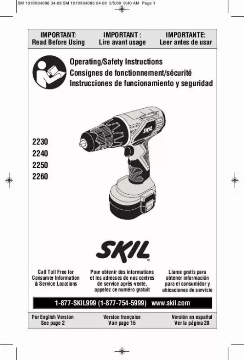 Mode d'emploi SKIL 2230