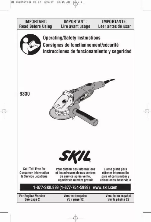 Mode d'emploi SKIL 9330