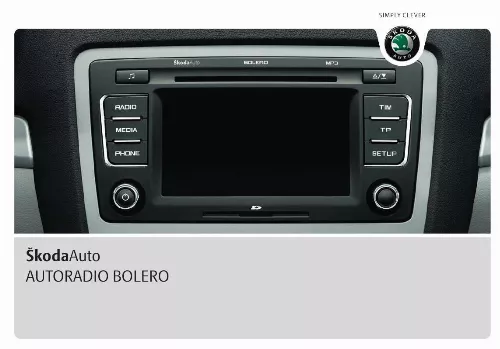 Mode d'emploi SKODA CAR RADIO BOLERO