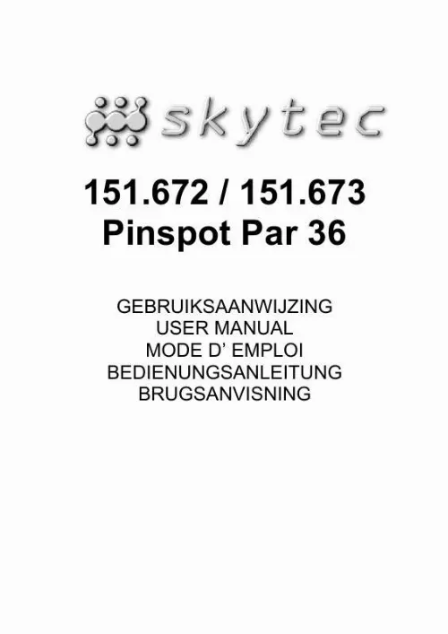 Mode d'emploi SKYTRONIC PINSPOT PAR 36 151.673
