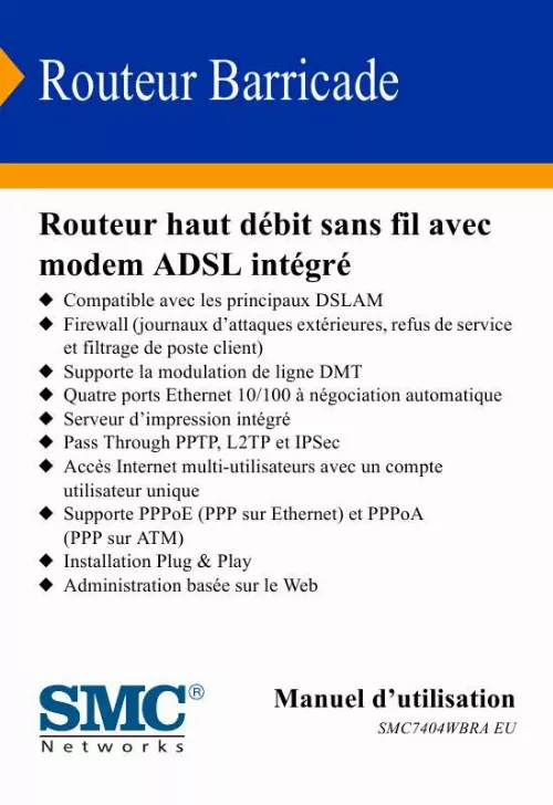 Mode d'emploi SMC 7404WBRB