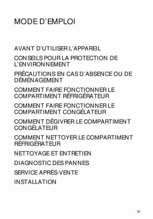 Mode d'emploi SMEG CR325A7