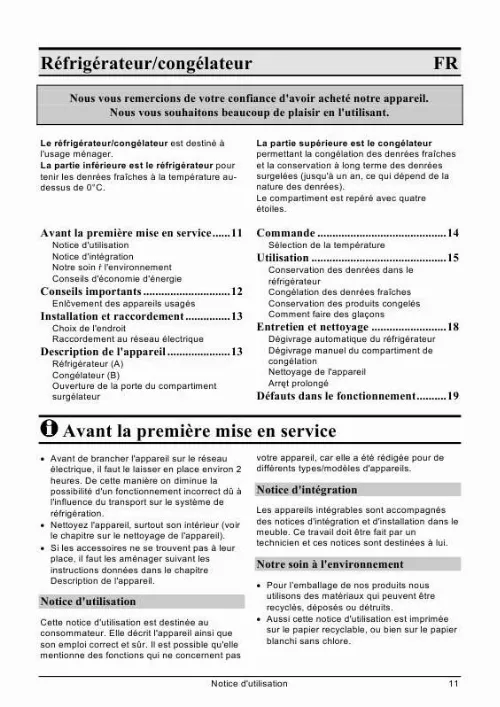 Mode d'emploi SMEG FI227A