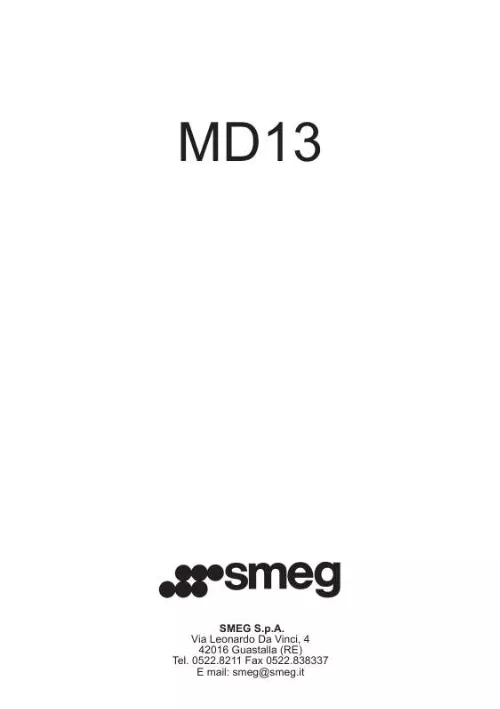 Mode d'emploi SMEG MD13