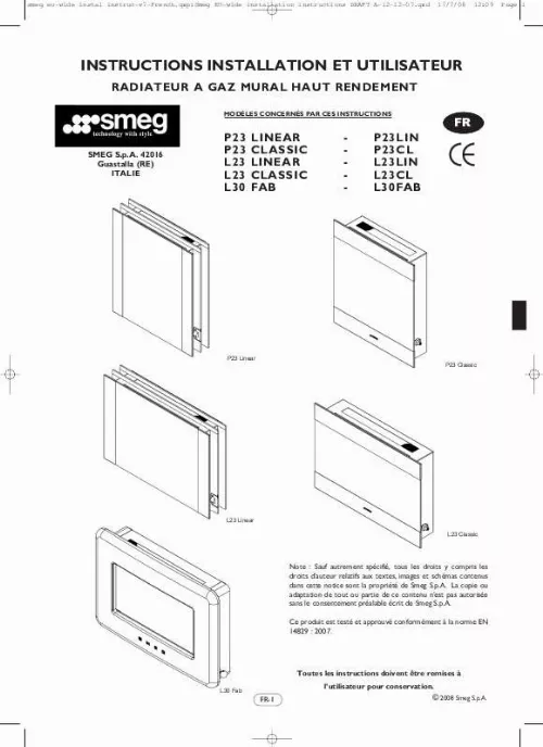 Mode d'emploi SMEG P23LINP