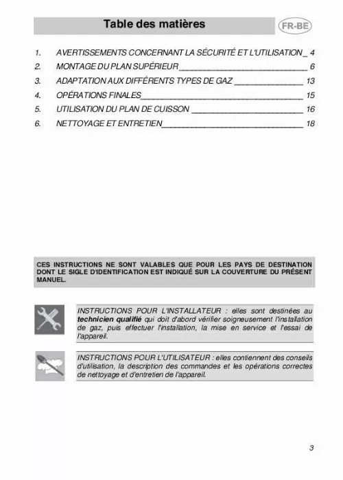 Mode d'emploi SMEG PGD75F