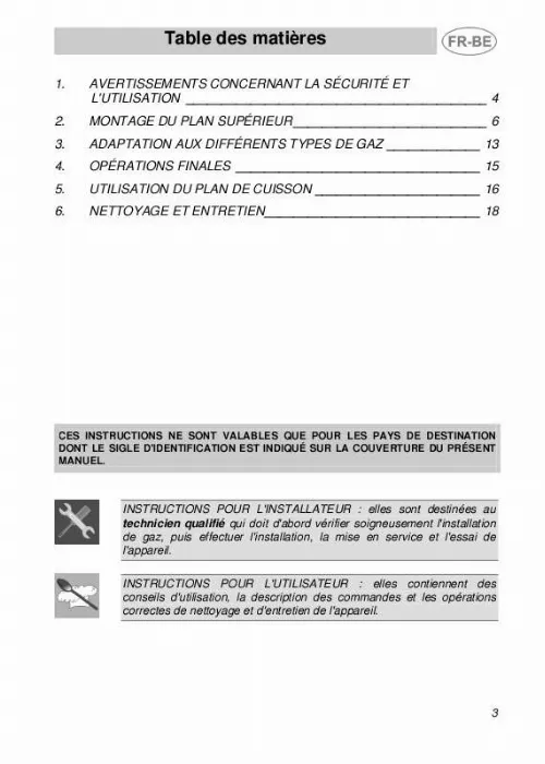 Mode d'emploi SMEG PGD95-1