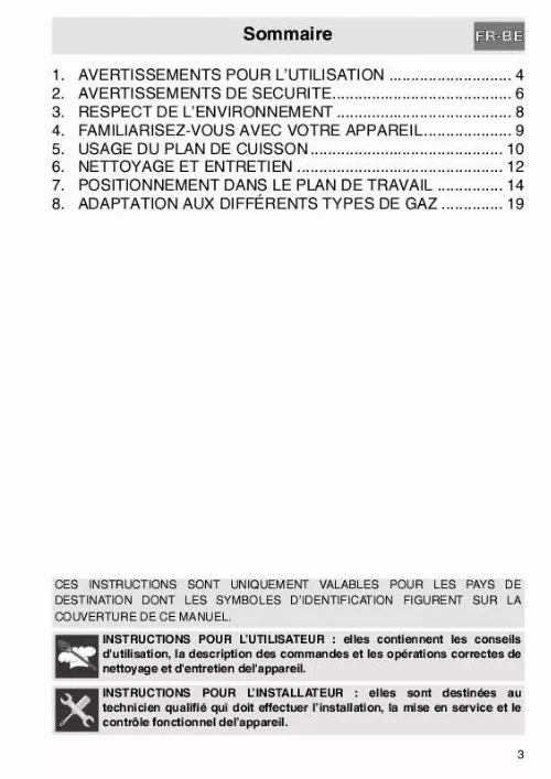 Mode d'emploi SMEG PGF32GBE