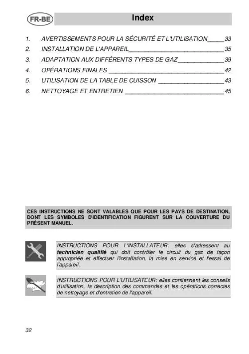 Mode d'emploi SMEG PI18D