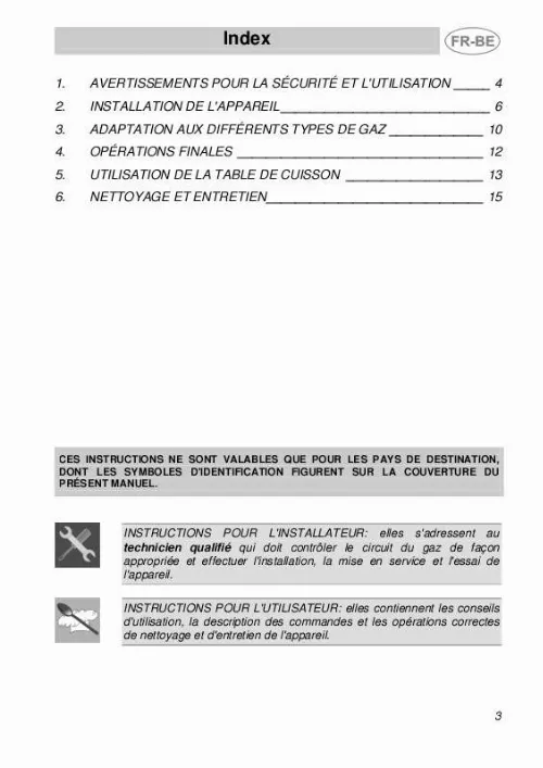 Mode d'emploi SMEG PLD18-1