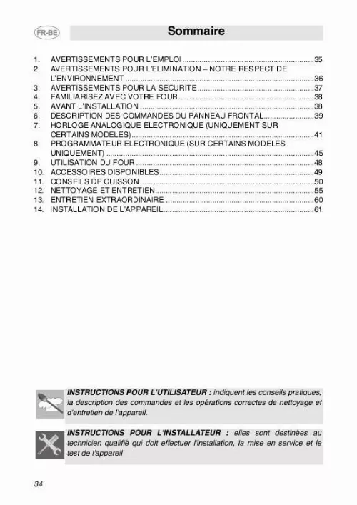 Mode d'emploi SMEG SC081MFX