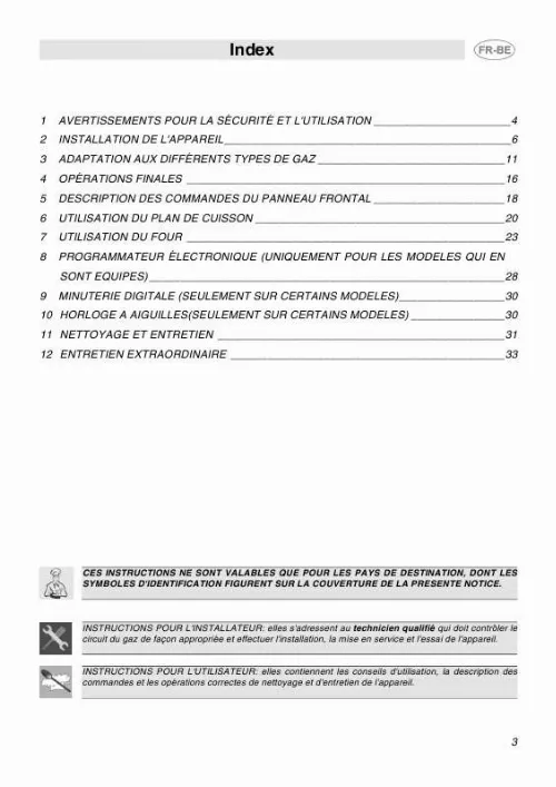 Mode d'emploi SMEG SCE60MFX