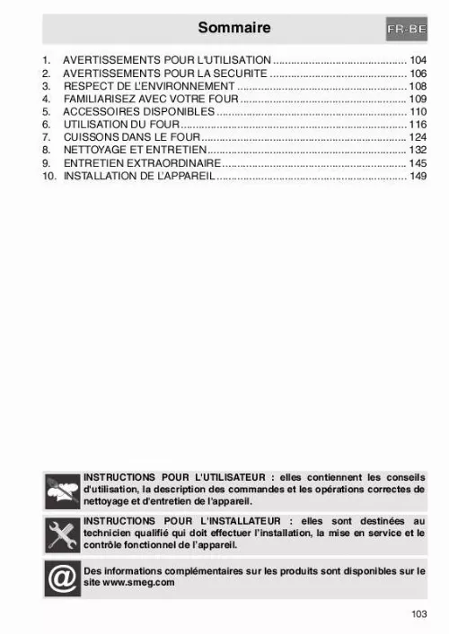 Mode d'emploi SMEG SCP805A-8